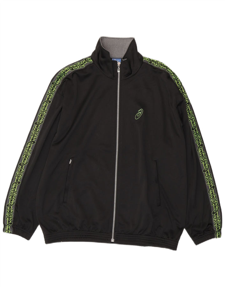 Asics Hombre Graphic Chándal Top Chaqueta XL Negro