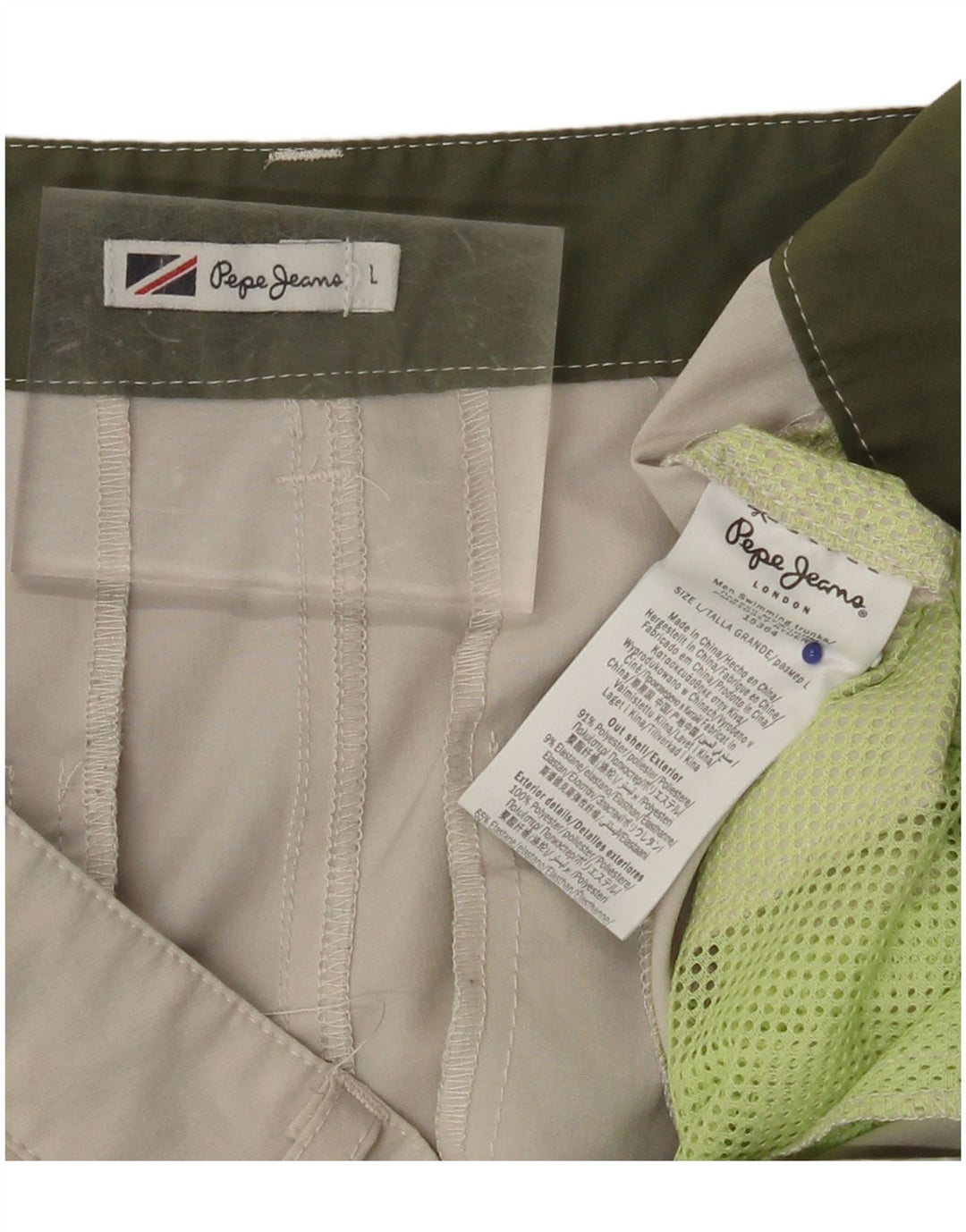 PEPE JEANS Pantalones cortos chinos para mujer Large W34 Beige Poliéster