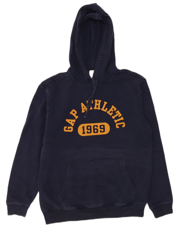 Gap Hombre Sudadera Con Capucha Gráfica Jersey Pequeño Azul Marino Algodón