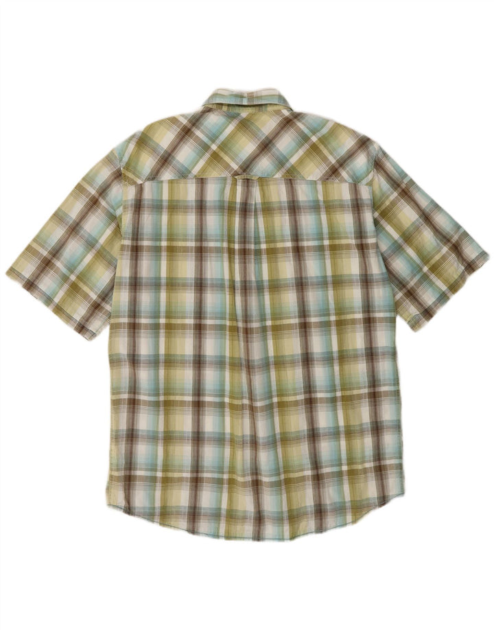 Marlboro Classics Camisa de manga corta para hombre, cuadros verdes grandes