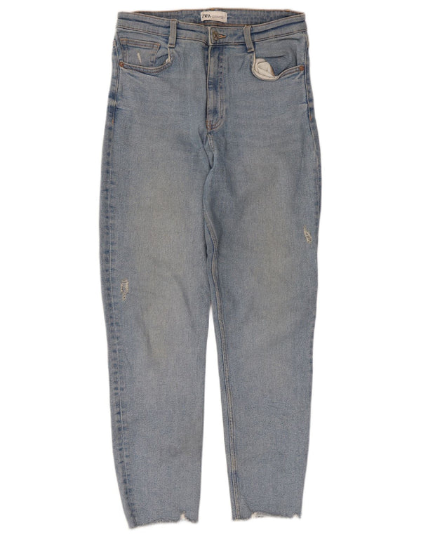 Zara Jeans Ajustados Desgastados para Mujer EU 40 Medium W30 L27 Algodón Azul