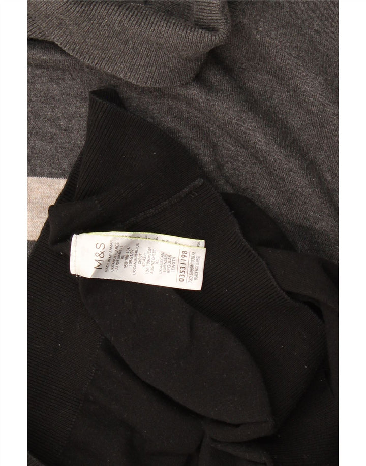 Marks & Spencer Jersey con cuello vuelto para hombre, talla grande, color negro