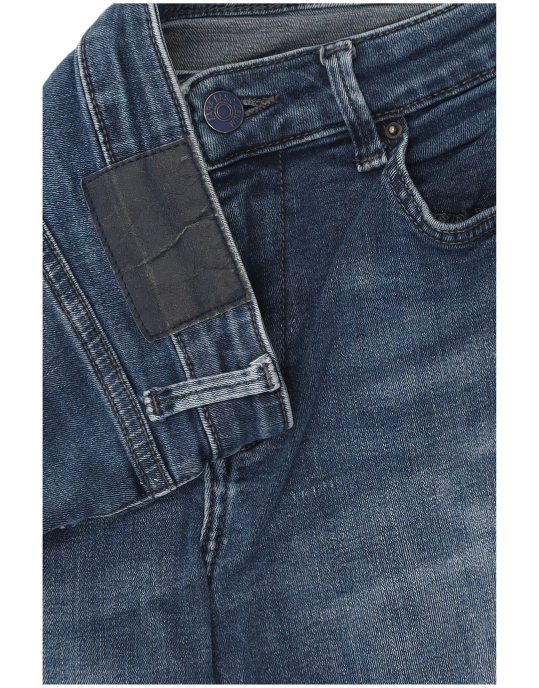 Zara Mujer Vaqueros Cropped Slim W28 L24 Azul Marino