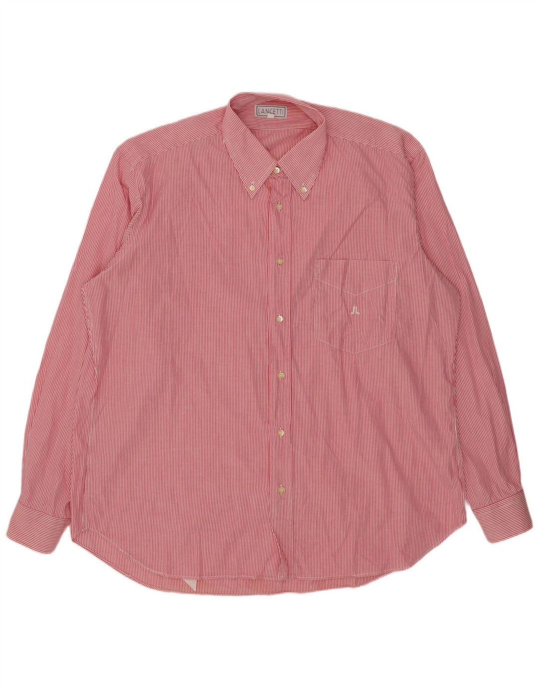 LANCETTI Camisa Hombre Talla 43 17 XL Raya Roja