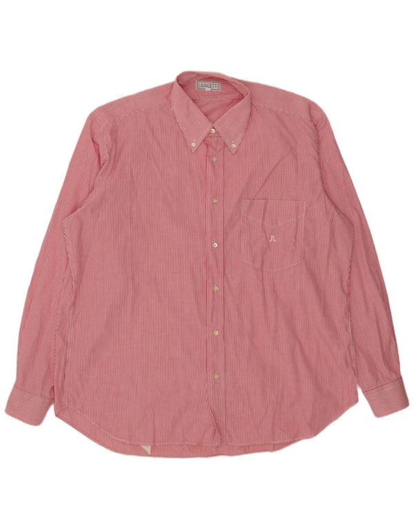 LANCETTI Camisa Hombre Talla 43 17 XL Raya Roja