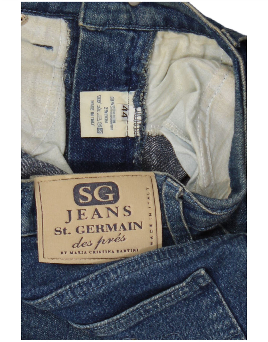 Vaqueros cónicos para mujer St. Germain IT 44 Medium W27 L29 Algodón azul