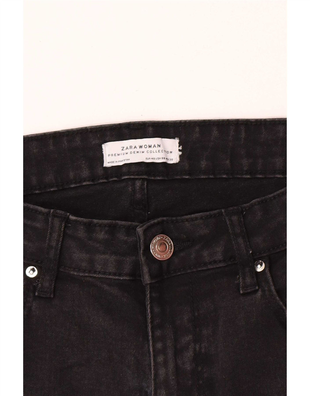 Zara Vaqueros Pitillo Mujer EU 40 Mediano W30 L27 Negro