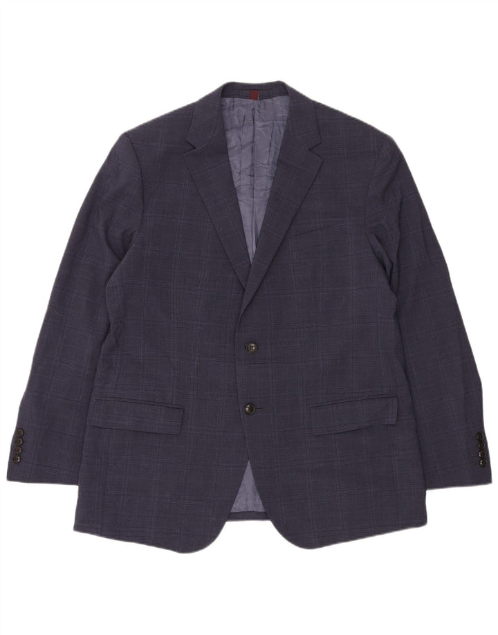 Marks & Spencer Chaqueta tipo blazer de 2 botones para hombre UK 42 XL Azul marino a cuadros