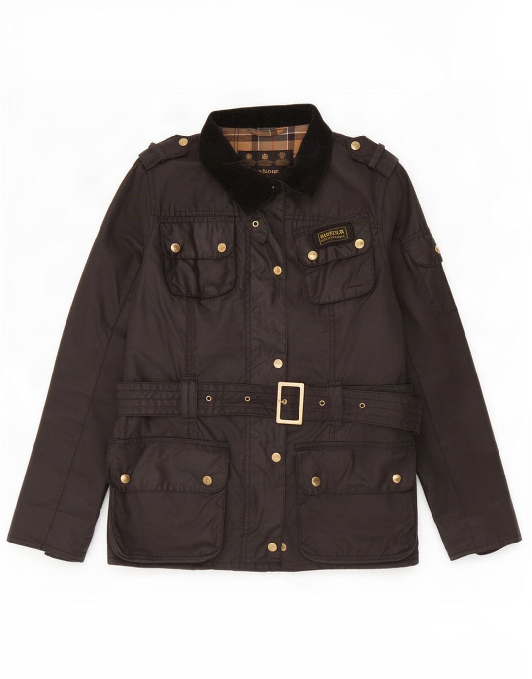 Barbour Chaqueta de algodón encerado para mujer Reino Unido 44 Grande Negro