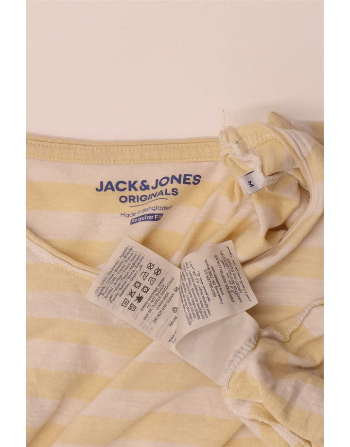 Jack & Jones Hombre Camiseta Top Medium Amarillo Rayas Algodón