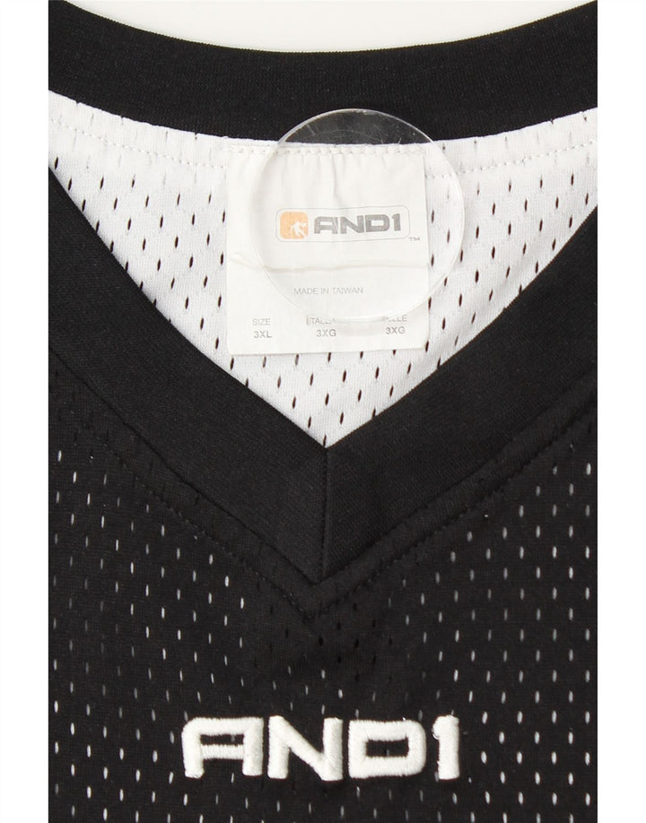 And1 Camiseta sin mangas estampada para hombre 3XL Poliéster negro