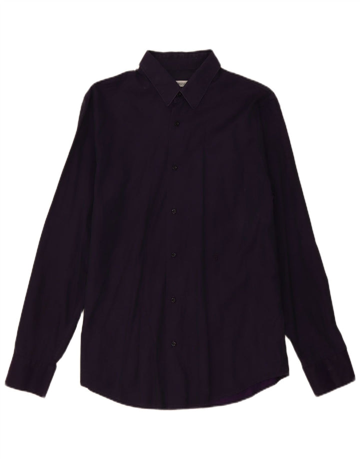 Camisa Trussardi Hombre Talla 40 Mediana Morado Algodón