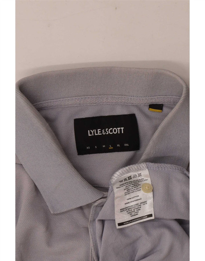 Lyle & Scott Polo de manga corta para hombre de algodón gris grande