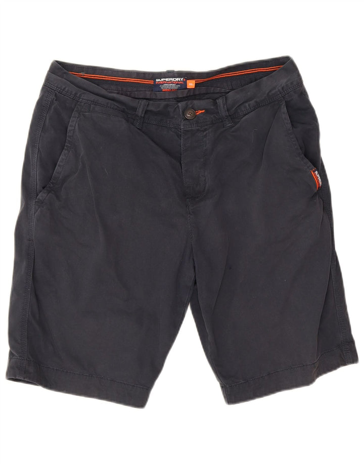 Superdry Pantalones cortos chinos para hombre W32 Algodón azul marino mediano