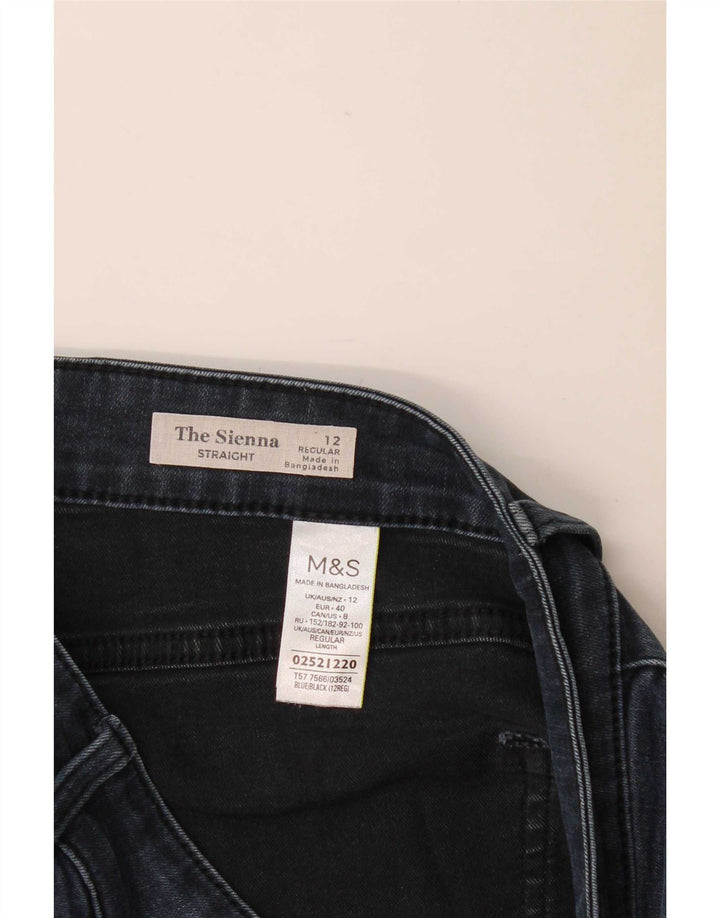 Marks & Spencer Vaqueros Rectos para Mujer UK 12 Medium W30 L30 Azul Marino