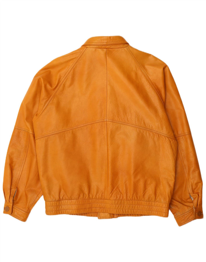 Chaqueta de cuero vintage para hombre IT 54 2XL cuero marrón