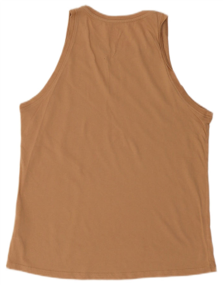 Nike Mujer Dri Fit Graphic Vest Top UK 12 Algodón Beige Medio
