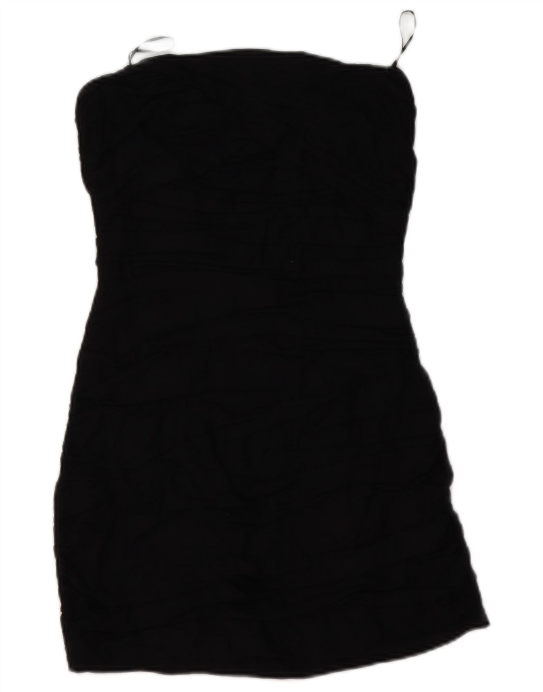 Zara Mujer Mini Vestido Sin Tirantes UK 8 Pequeño Lino Negro