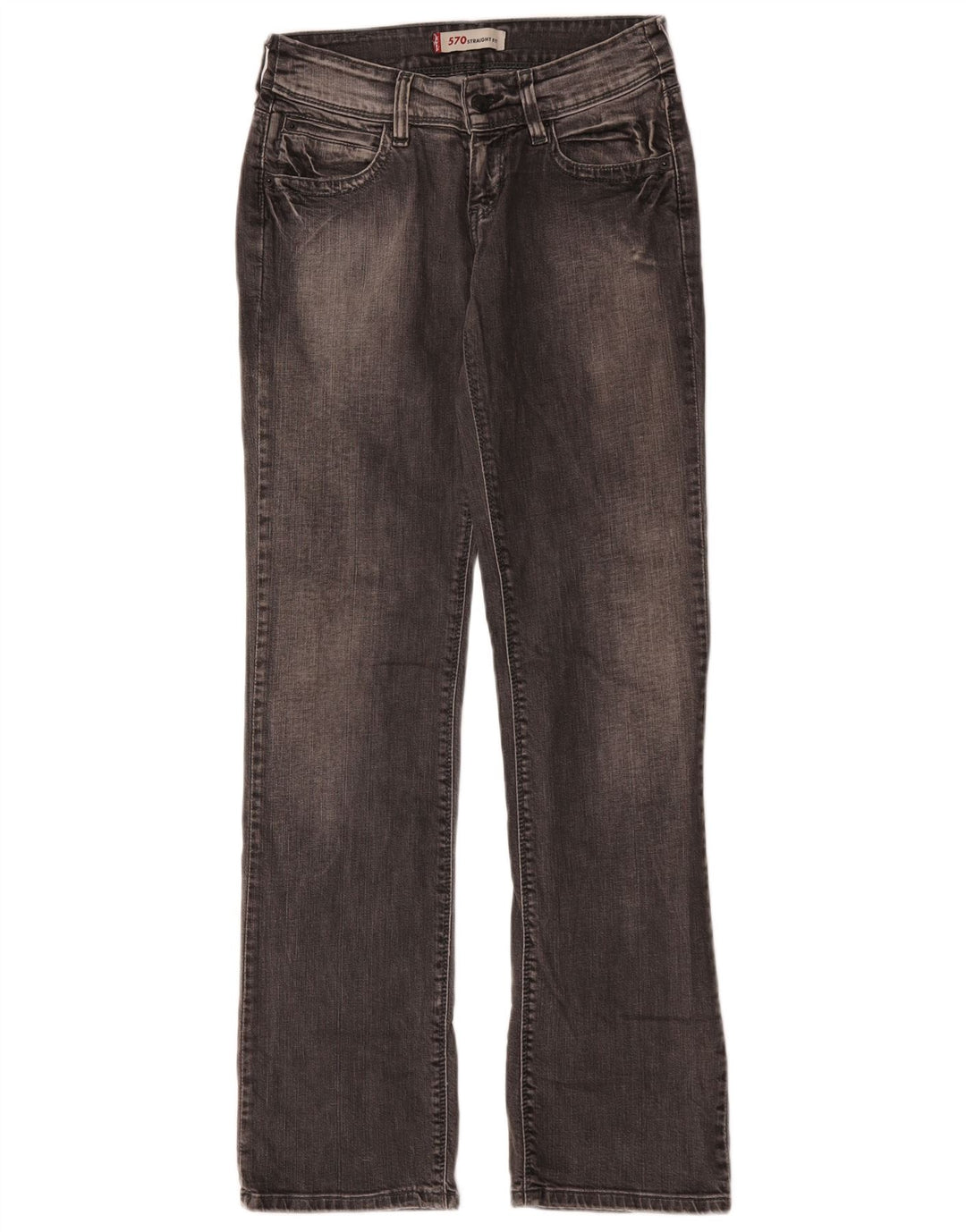 Vaqueros Levi's Mujer 570 Rectos W28 L31 Algodón Gris