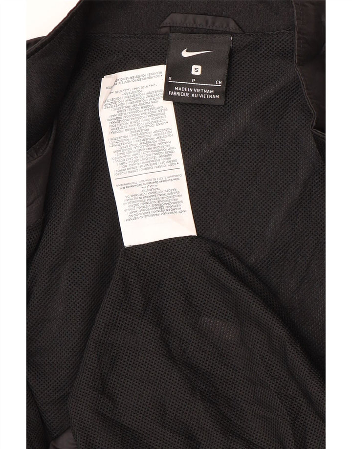 Nike - Chaqueta impermeable gráfica para hombre, talla pequeña, poliéster negro