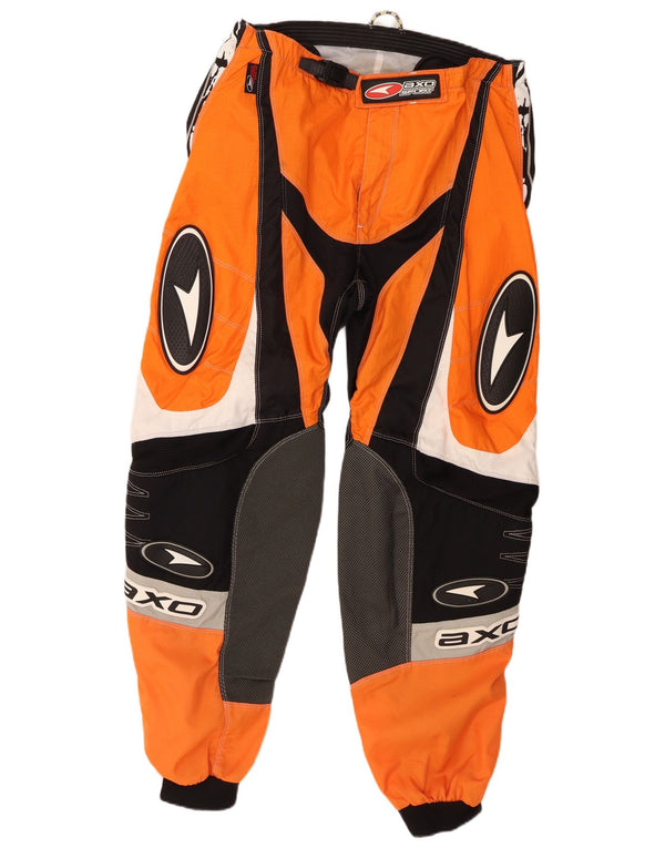 AXO Pantalones gráficos Moto Racer para hombre EU 54 2XL W38 L30 Bloque de color naranja