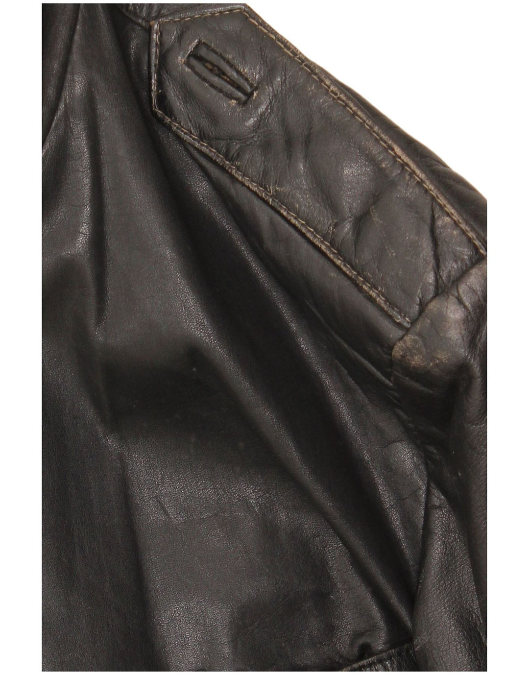 Chaqueta de cuero vintage para hombre Reino Unido 42 XL cuero negro