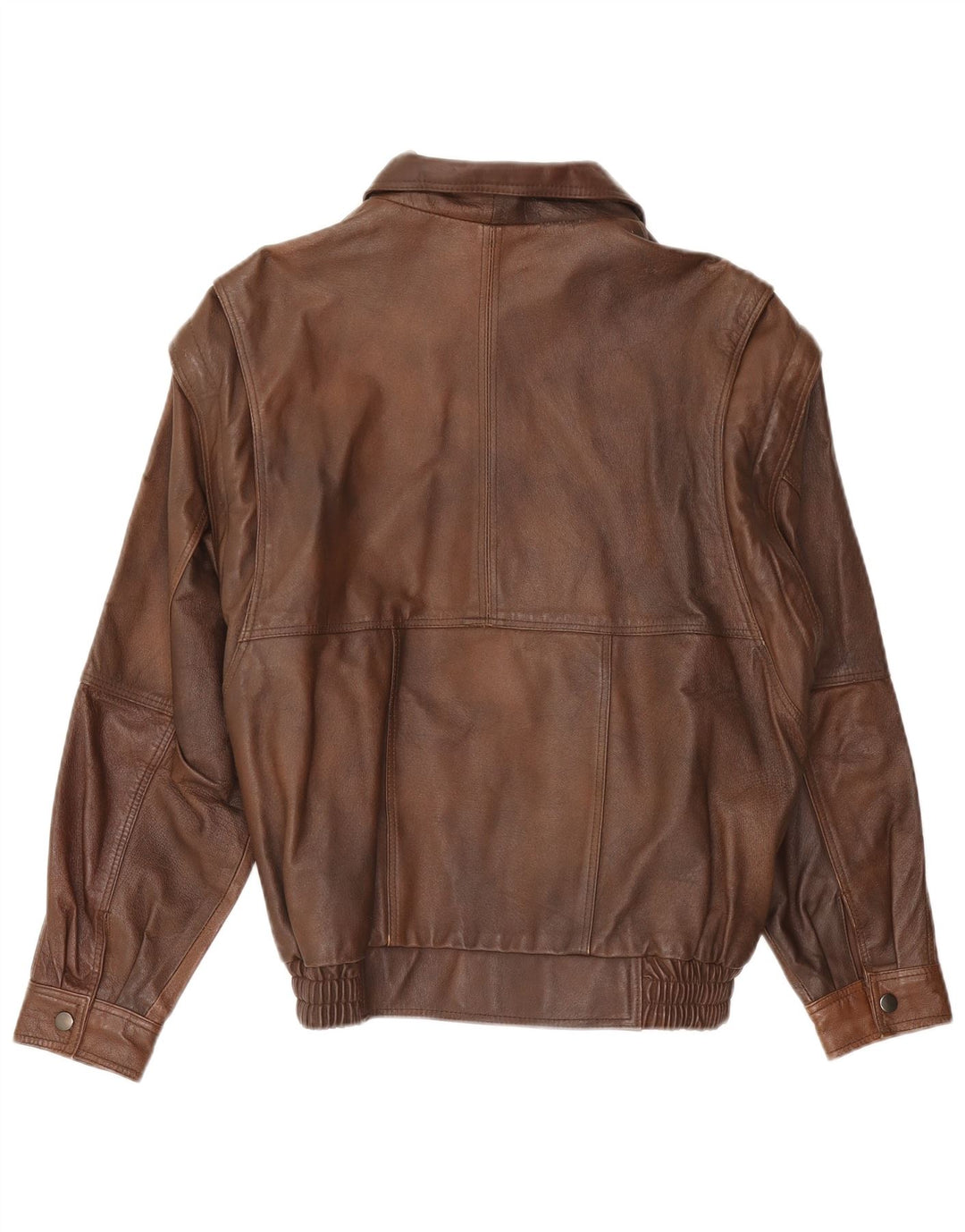 Vintage chaqueta de cuero para hombre Reino Unido 38 cuero marrón medio retro