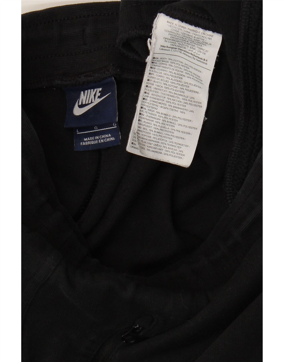 NIKE Pantalones cortos deportivos para hombre, tamaño grande, algodón negro