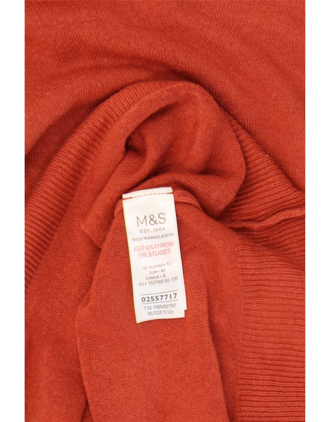 Marks & Spencer Suéter tipo jersey con cuello vuelto para mujer Reino Unido 12 Acrílico naranja mediano