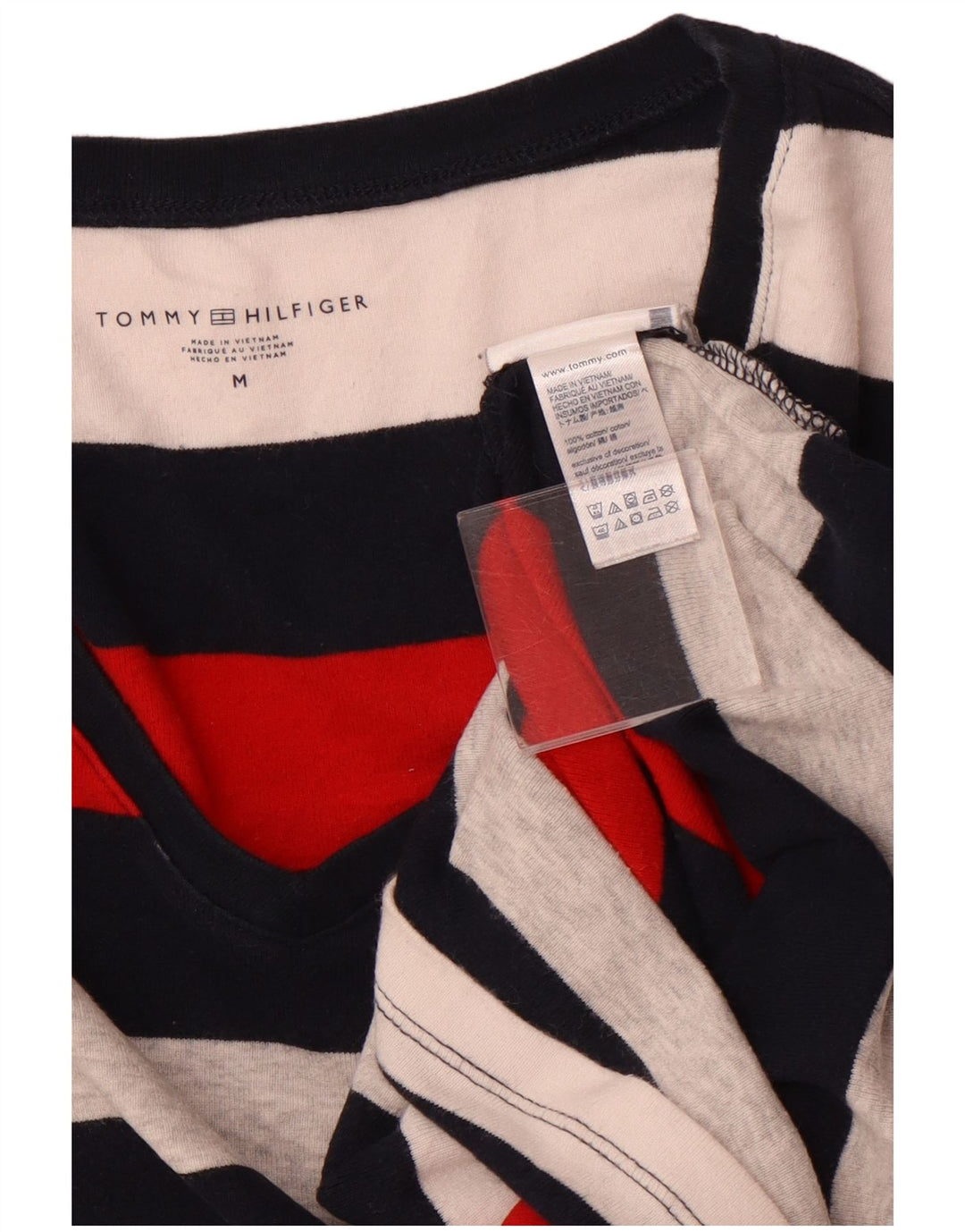 TOMMY HILFIGER Camiseta para mujer Top UK 12 Mediano Rayas multicolores