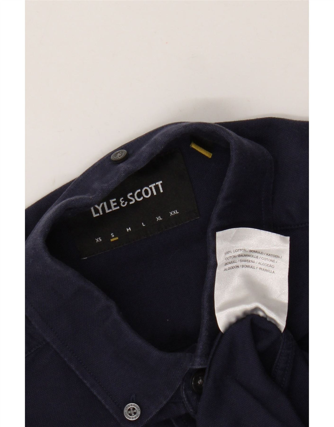 Camisa Lyle & Scott para hombre pequeña de algodón azul marino