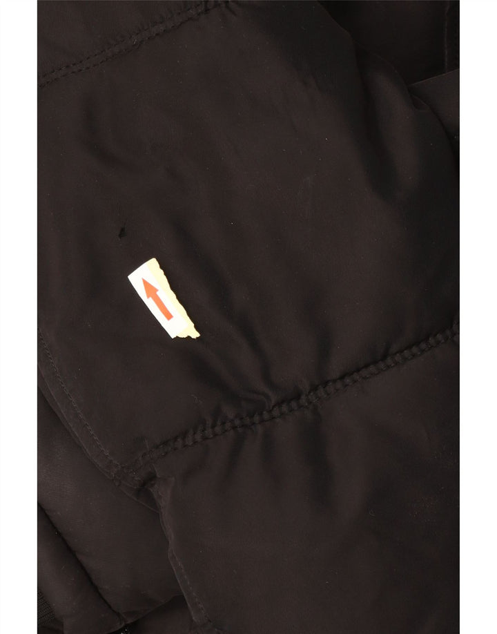 Zara Mens Abrigo acolchado con capucha UK 36 Small Poliéster negro