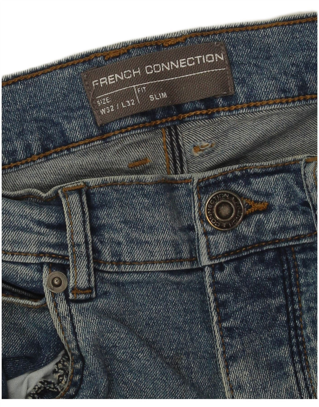 French Connection Vaqueros ajustados para hombre W32 L32 Algodón azul