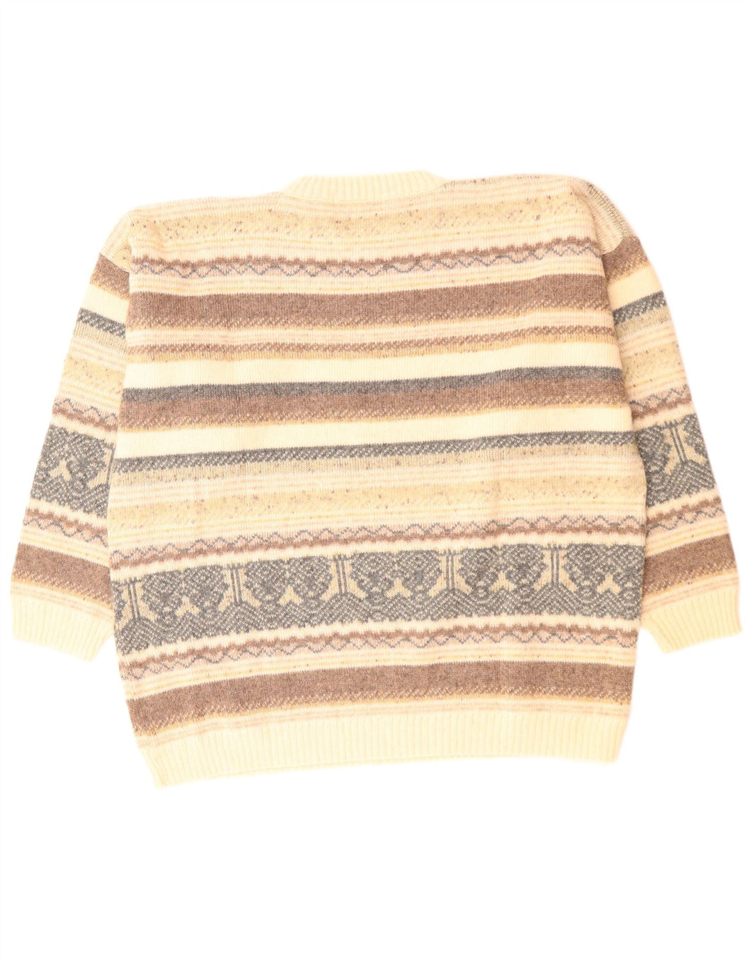 CALLE. BERNARD Jersey de cuello redondo para hombre talla 44/46 XL Beige Fair Isle