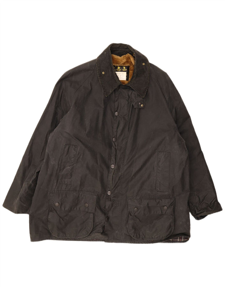 Barbour Chaqueta de algodón encerado para hombre EU 50 Mediano Negro