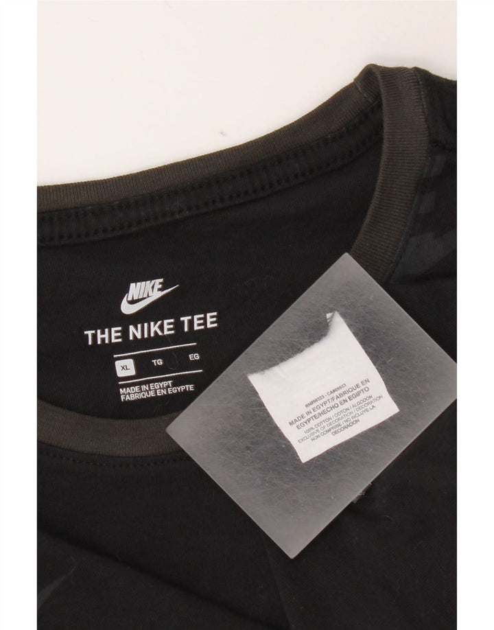 Nike Camiseta gráfica de manga larga para hombre XL Algodón negro