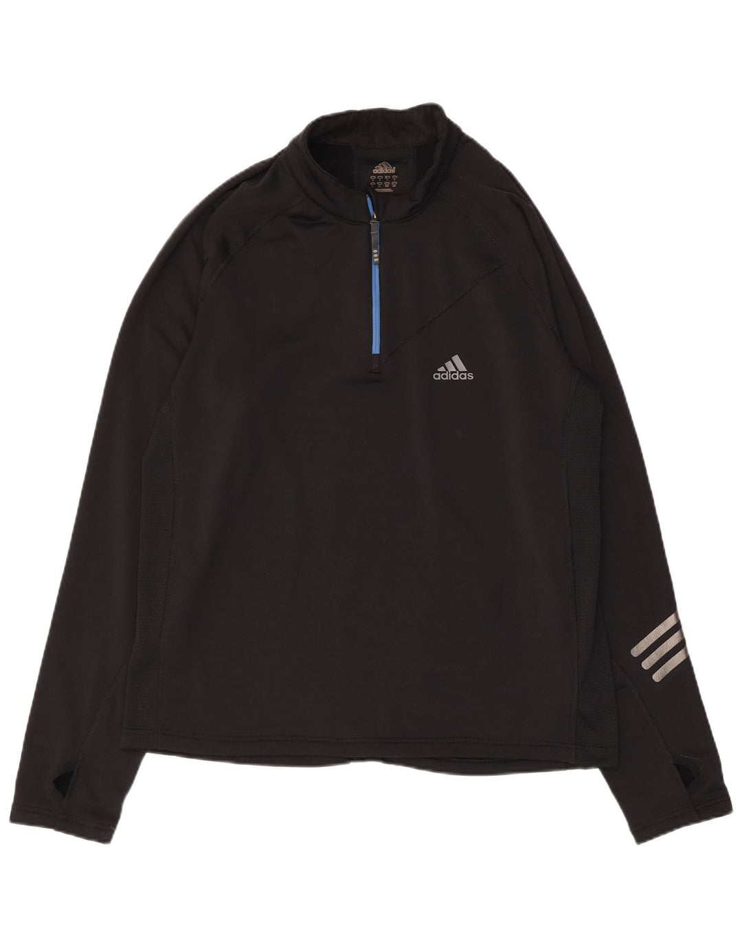 Adidas - Chándal con cremallera y cuello para hombre, talla grande, poliéster negro