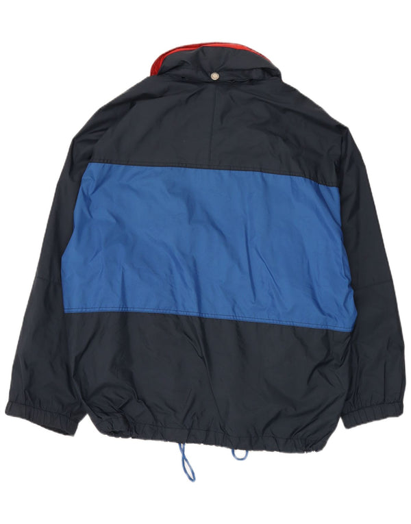 Brugi Chaqueta cortavientos con capucha para hombre UK 38 Medium Azul marino Colorblock