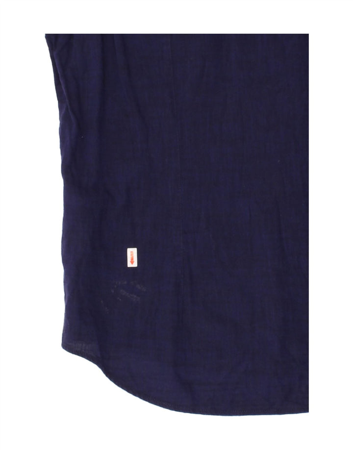 FRED PERRY Mens Slim Fit Shirt Small Navy Blue Cotton Vintage Fred Perry and Second-Hand Fred Perry from Messina Hembry 