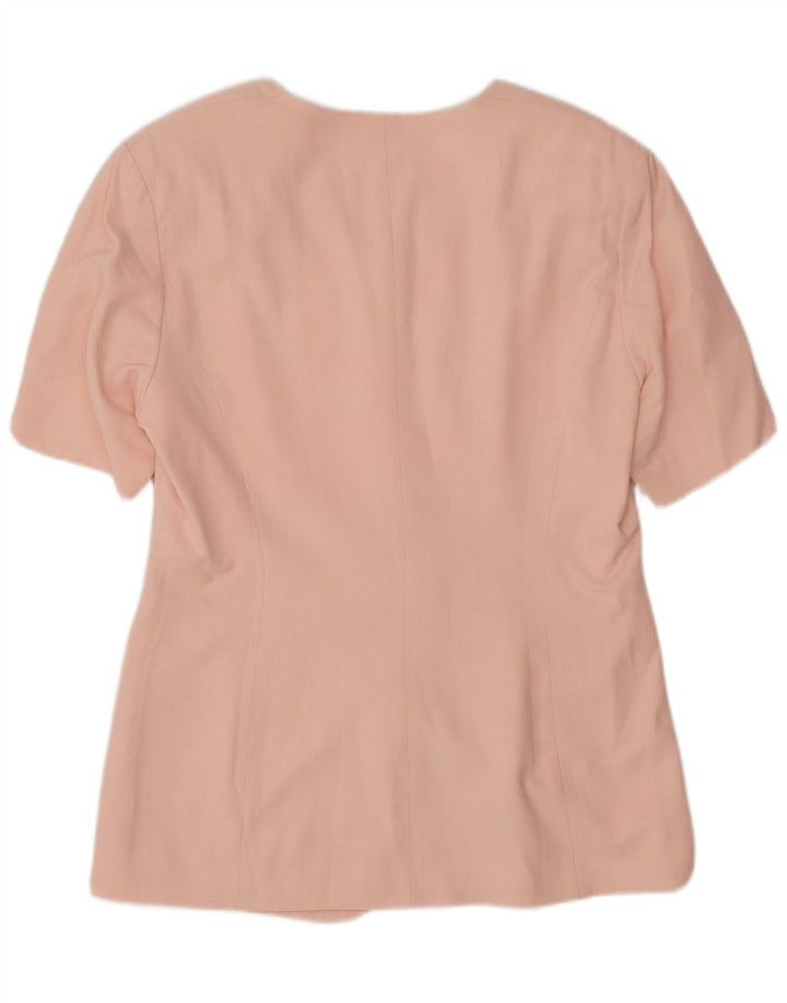 APART Chaqueta tipo blazer de manga corta para mujer con 6 botones, talla 40, color rosa medio