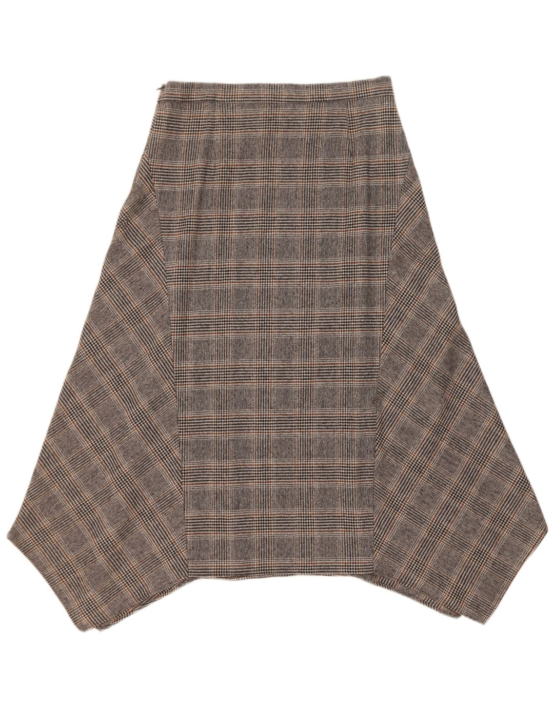 Falda Asimétrica Mujer Massimo Dutti EU 40 Medium W30 Lana Cuadros Gris