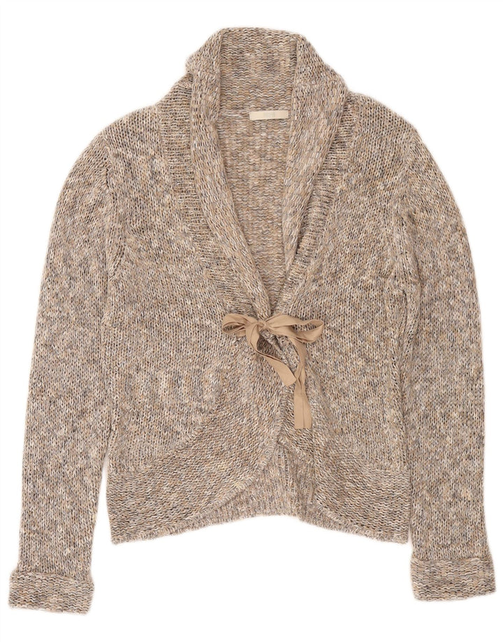 Marks & Spencer - Cárdigan con lazo frontal para mujer, talla 40, talla grande, color gris moteado