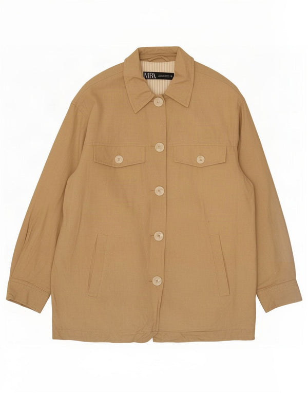 Zara Mujer Cazadora Bomber Extragrande UK 6 XS Viscosa Beige