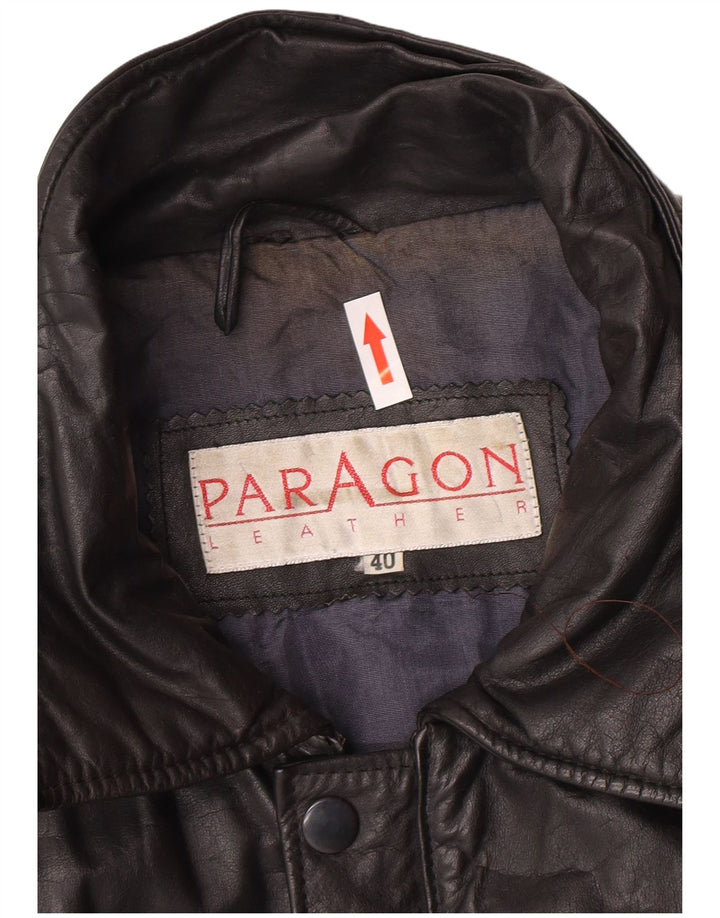 Paragon Chaqueta de cuero militar para hombre Reino Unido 40 Cuero negro grande