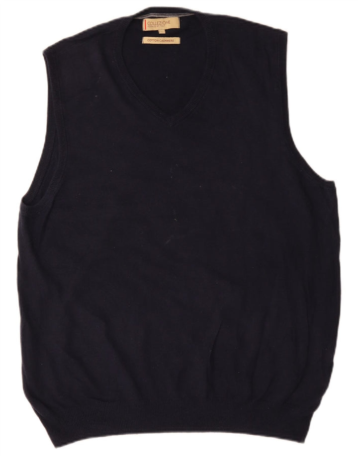 Marks & Spencer - Camiseta sin mangas para hombre, talla grande, algodón azul marino