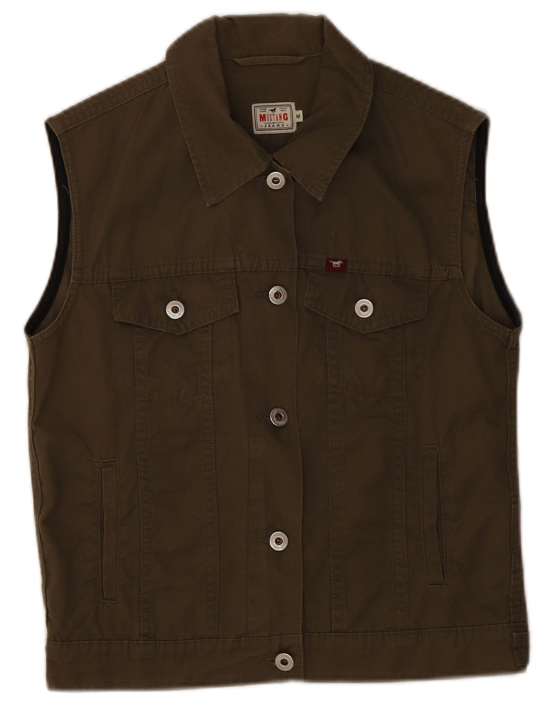 Mustang Chaleco vaquero para mujer UK 12 Algodón caqui mediano