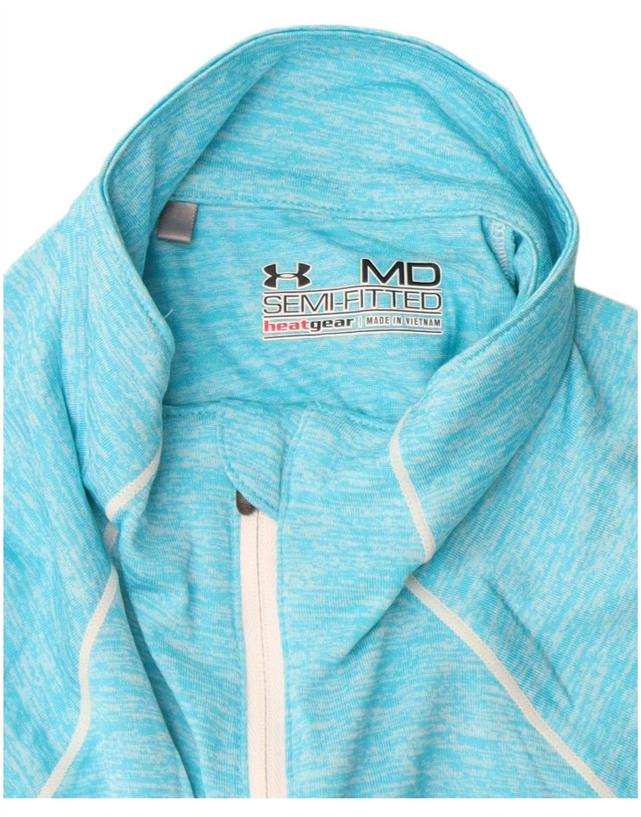 UNDER ARMOUR Mujer Heat Gear Jersey Chándal Top UK 12 Azul Medio