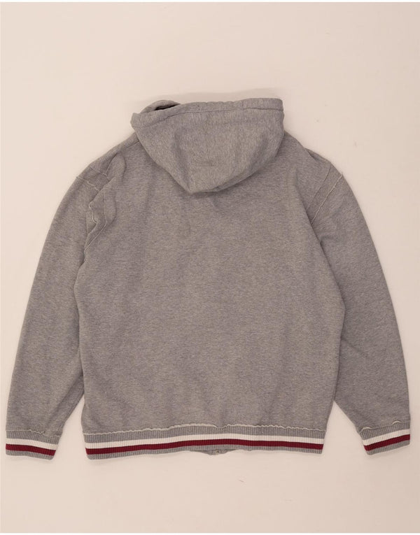 Kappa Sudadera con capucha y cremallera para hombre, talla 2XL, algodón moteado gris