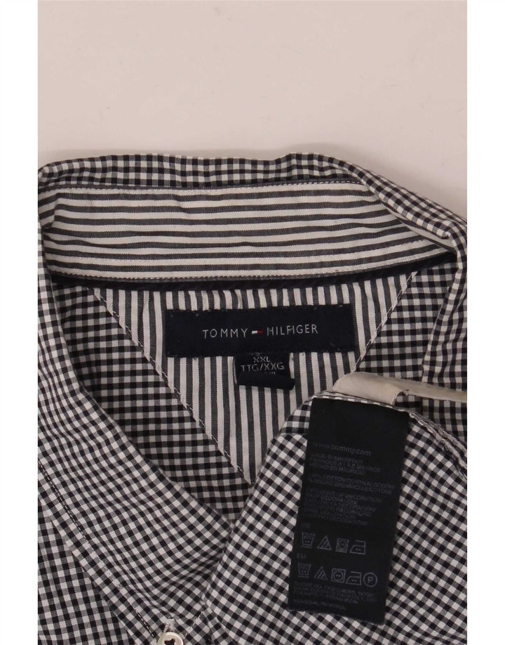 Tommy Hilfiger Camisa para hombre 2XL Algodón a cuadros negro
