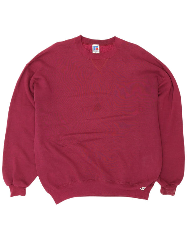 Russell Athletic Mens Sweatshirt Jumper XL Burgundy Cotton